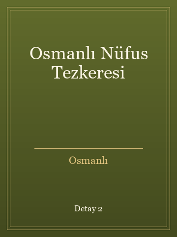 Osmanlı Nüfus Tezkeresi (Ciltli) kitap kapağı 3