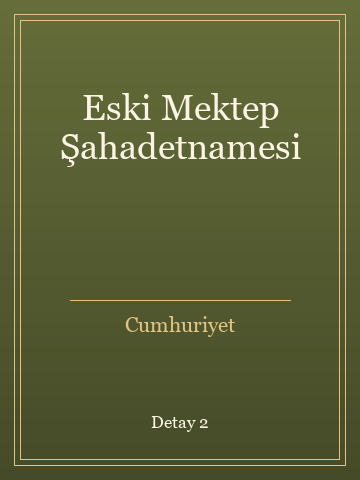 Eski Mektep Şahadetnamesi (Ciltli) kitap kapağı 3