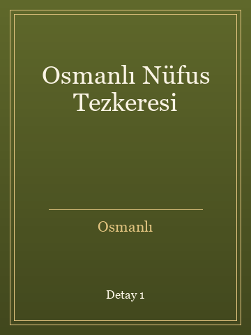 Osmanlı Nüfus Tezkeresi (İlk Baskılardan) kitap kapağı 2