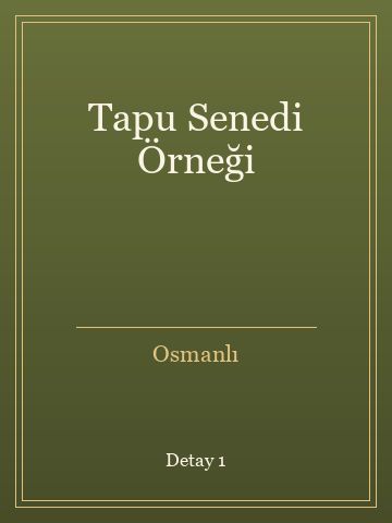 Tapu Senedi Örneği (İlk Baskılardan) kitap kapağı 2
