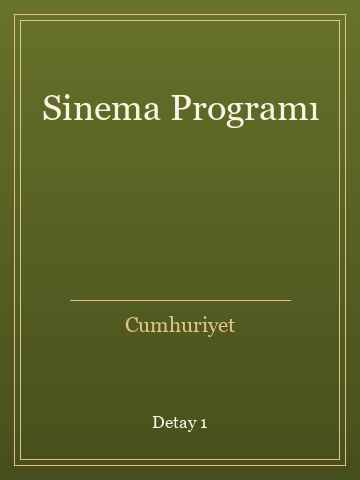 Sinema Programı (İlk Baskılardan) kitap kapağı 2