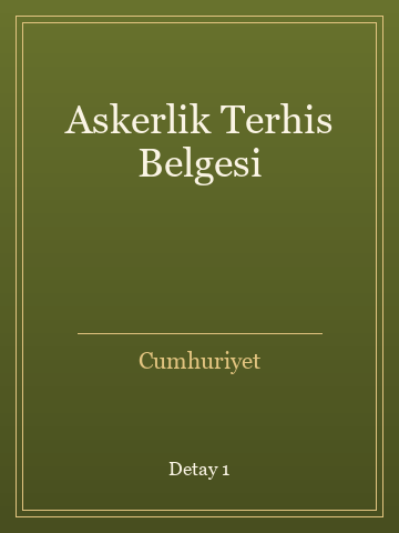 Askerlik Terhis Belgesi (Temiz Nüsha) kitap kapağı 2