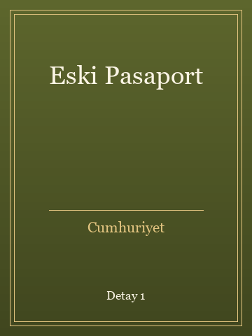 Eski Pasaport (Temiz Nüsha) kitap kapağı 2