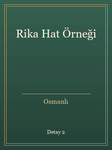 Rika Hat Örneği (Ciltli) kitap kapağı 3