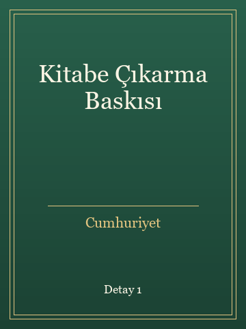 Kitabe Çıkarma Baskısı (Karton Kapak) kitap kapağı 2