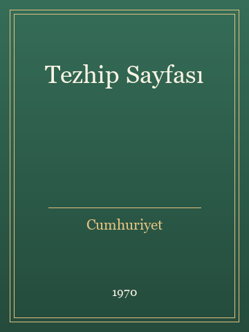 Tezhip Sayfası (Temiz Nüsha)