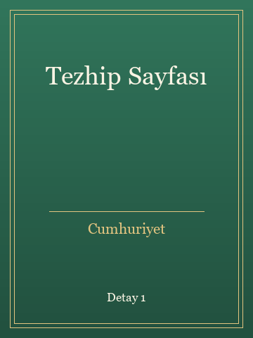 Tezhip Sayfası (Temiz Nüsha) kitap kapağı 2