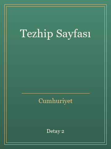 Tezhip Sayfası (Temiz Nüsha) kitap kapağı 3