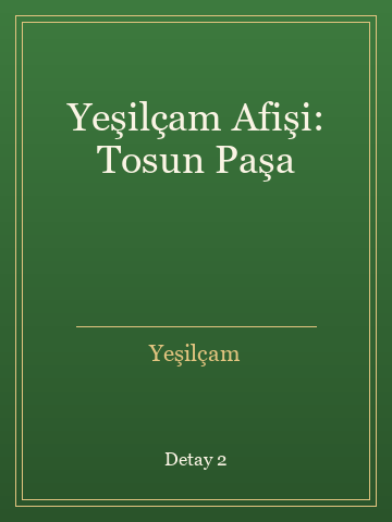 Yeşilçam Afişi: Tosun Paşa kitap kapağı 3