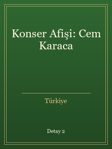Konser Afişi: Cem Karaca kitap kapağı 3
