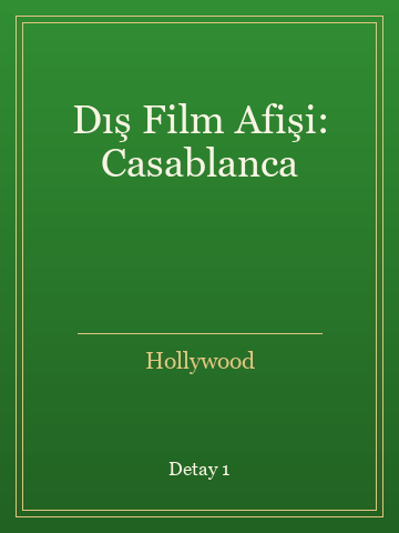 Dış Film Afişi: Casablanca kitap kapağı 2