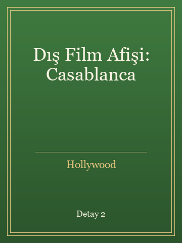 Dış Film Afişi: Casablanca (Ciltli) kitap kapağı 3