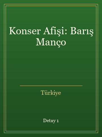 Konser Afişi: Barış Manço (Karton Kapak) kitap kapağı 2