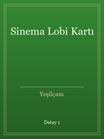 Sinema Lobi Kartı (Karton Kapak) kitap kapağı 2
