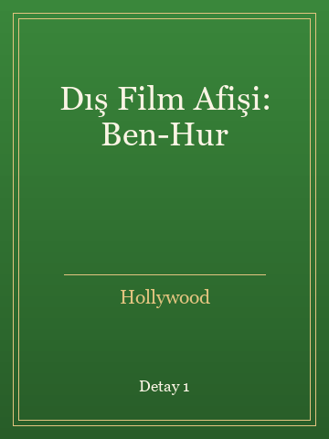 Dış Film Afişi: Ben-Hur (Karton Kapak) kitap kapağı 2