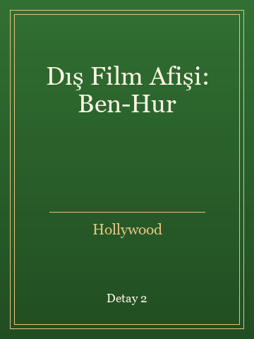 Dış Film Afişi: Ben-Hur (Karton Kapak) kitap kapağı 3