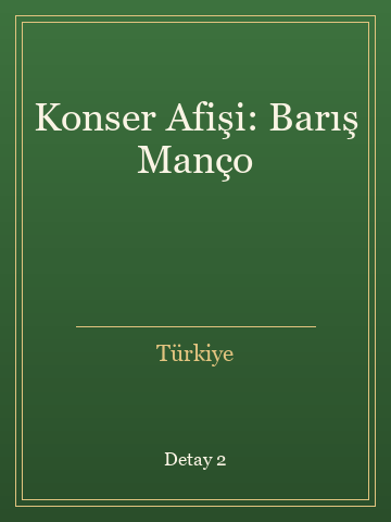 Konser Afişi: Barış Manço (İlk Baskılardan) kitap kapağı 3