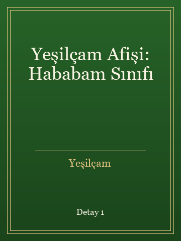 Yeşilçam Afişi: Hababam Sınıfı (Temiz Nüsha) kitap kapağı 2