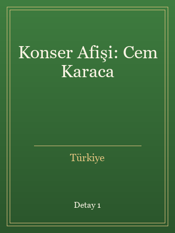 Konser Afişi: Cem Karaca (Temiz Nüsha) kitap kapağı 2