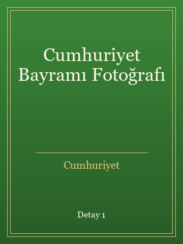 Cumhuriyet Bayramı Fotoğrafı kitap kapağı 2