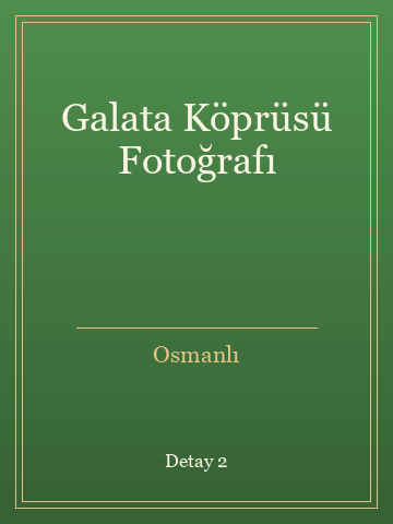 Galata Köprüsü Fotoğrafı (Karton Kapak) kitap kapağı 3