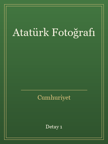 Atatürk Fotoğrafı (Karton Kapak) kitap kapağı 2