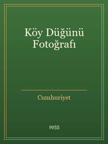 Köy Düğünü Fotoğrafı (Karton Kapak)
