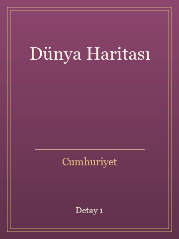 Dünya Haritası (İlk Baskılardan) kitap kapağı 2
