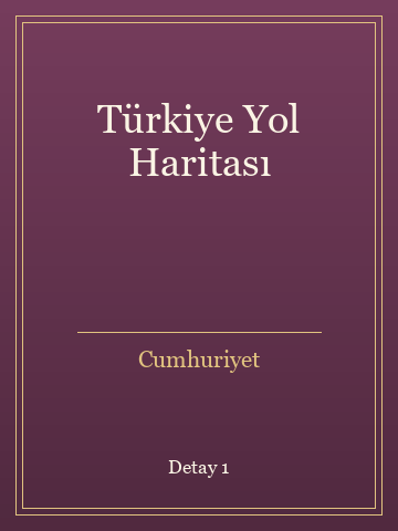Türkiye Yol Haritası (Temiz Nüsha) kitap kapağı 2