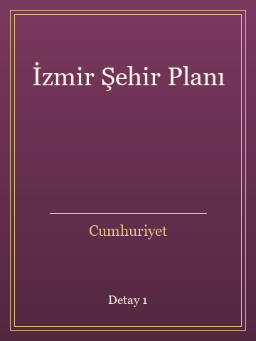 İzmir Şehir Planı (Temiz Nüsha) kitap kapağı 2