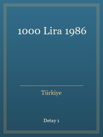 1000 Lira 1986 (Ciltli) kitap kapağı 2