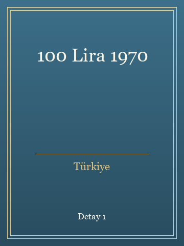 100 Lira 1970 (Karton Kapak) kitap kapağı 2