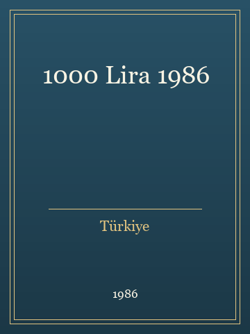 1000 Lira 1986 (Karton Kapak)
