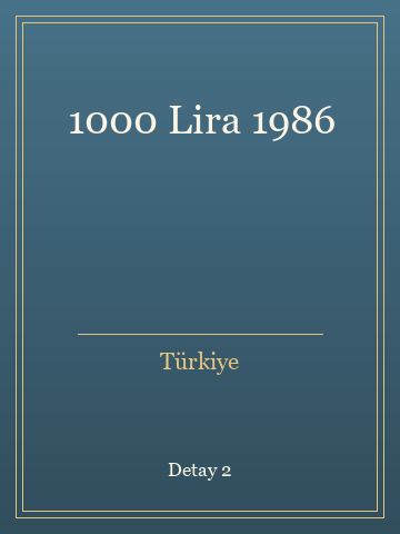 1000 Lira 1986 (Karton Kapak) kitap kapağı 3
