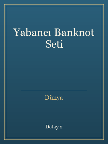 Yabancı Banknot Seti (Karton Kapak) kitap kapağı 3