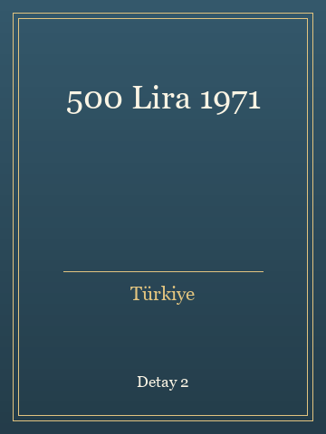 500 Lira 1971 (Karton Kapak) kitap kapağı 3