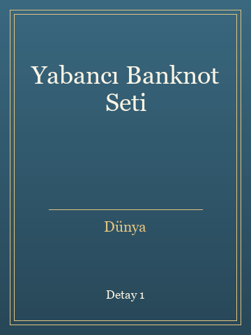 Yabancı Banknot Seti (İlk Baskılardan) kitap kapağı 2