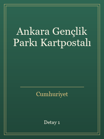 Ankara Gençlik Parkı Kartpostalı kitap kapağı 2