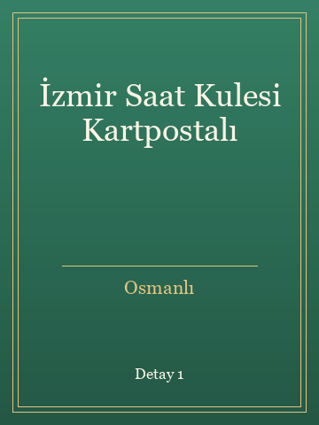 İzmir Saat Kulesi Kartpostalı (Ciltli) kitap kapağı 2