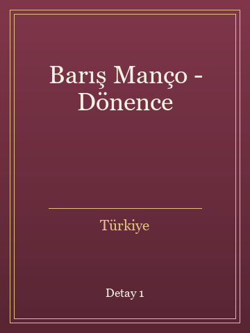 Barış Manço - Dönence kitap kapağı 2