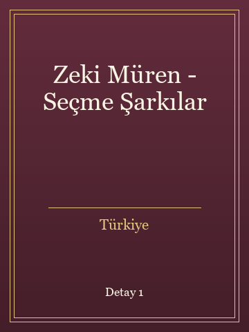 Zeki Müren - Seçme Şarkılar kitap kapağı 2