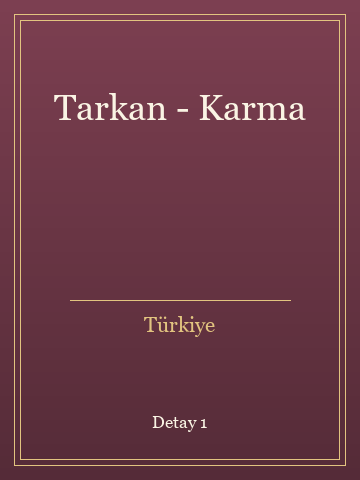 Tarkan - Karma kitap kapağı 2