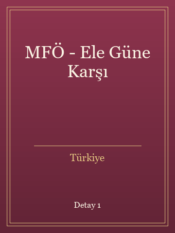 MFÖ - Ele Güne Karşı (Karton Kapak) kitap kapağı 2