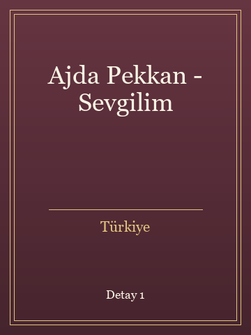 Ajda Pekkan - Sevgilim (Karton Kapak) kitap kapağı 2