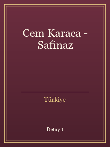 Cem Karaca - Safinaz (Temiz Nüsha) kitap kapağı 2