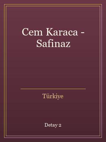Cem Karaca - Safinaz (Temiz Nüsha) kitap kapağı 3