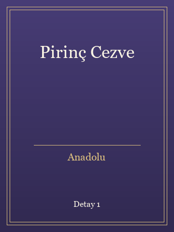 Pirinç Cezve kitap kapağı 2
