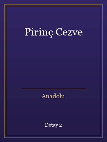 Pirinç Cezve kitap kapağı 3