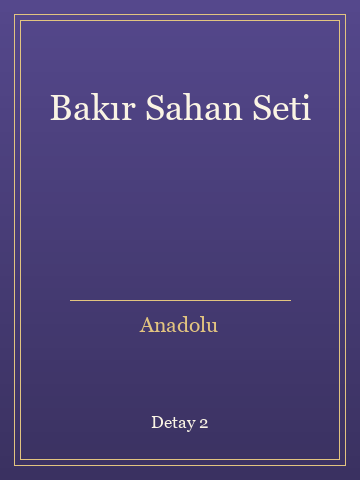 Bakır Sahan Seti (Ciltli) kitap kapağı 3