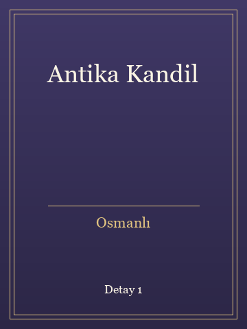 Antika Kandil (Ciltli) kitap kapağı 2